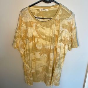 Free People sheer camo shirt women’s size medium